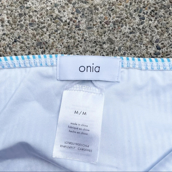 Onia NWOT Ashley striped seersucker low-rise bikini briefs Sz Medium - Picture 3 of 5